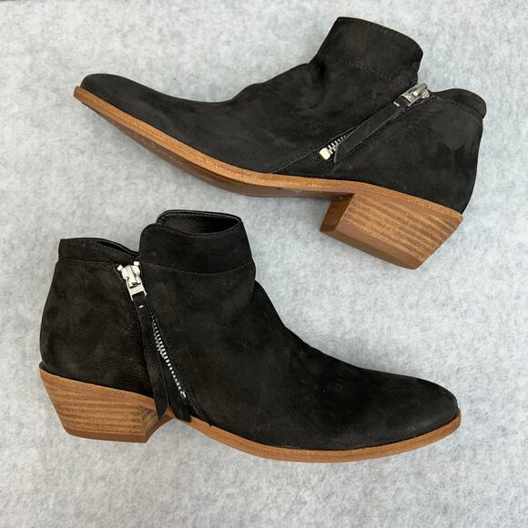 Sam Edelman Ankle Boots Dual Zipper Suede Black Women’s Size 9 - Picture 2 of 16